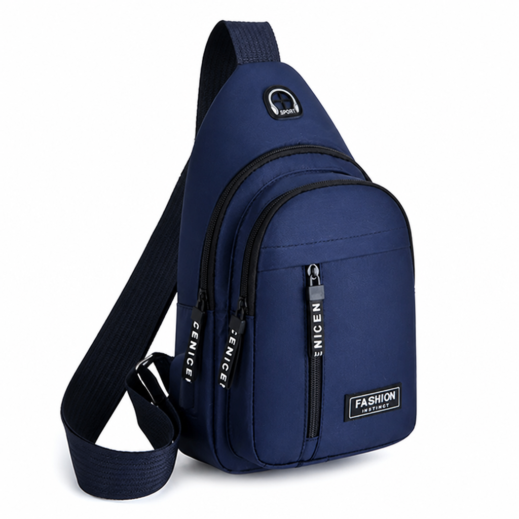Water-Repellent Anti-Theft Multi-Pocket Chest Bag (With USB Port)