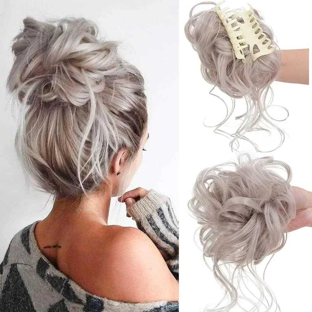 Curly Hair Bun Extension for Natural Volume - Clip-In Style