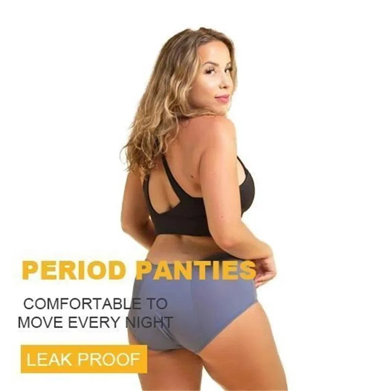 Absorbent Cotton Underwear for Women – High-Waisted Leak-Proof Panties, Plus Sizes