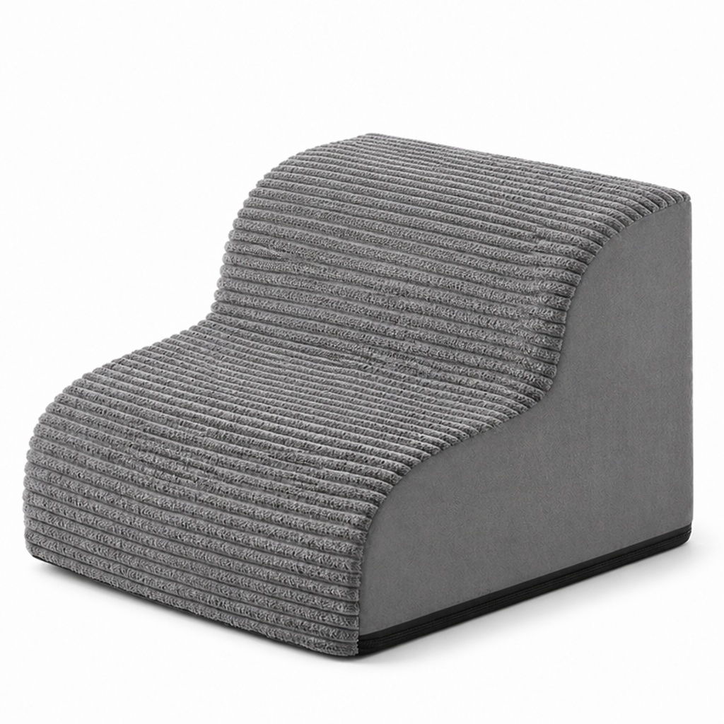 Gentle Slope Non-Slip Pet Stairs (2-Step, Removable Washable Cover)
