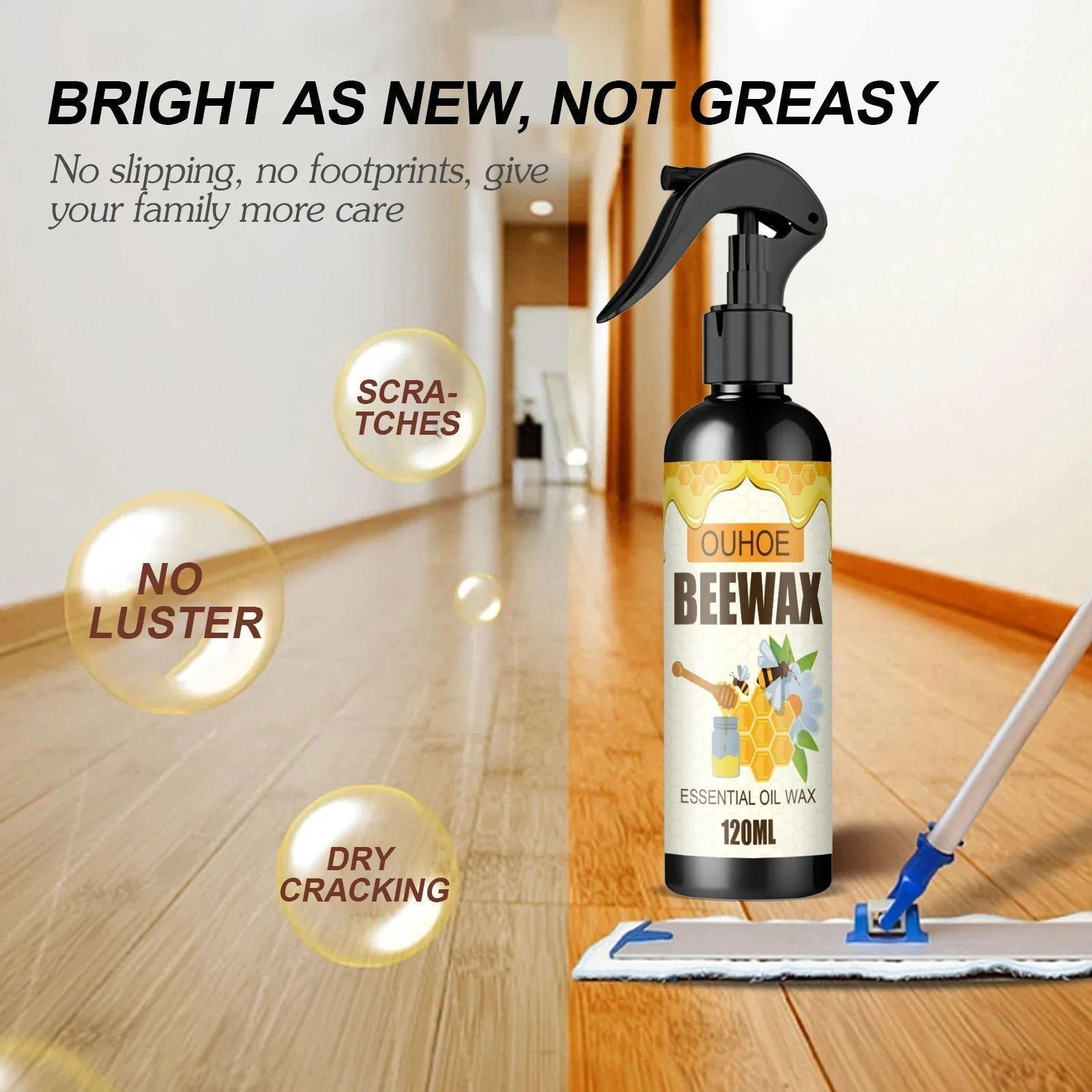 Natural Surface Care Spray with Beeswax for Wood Maintenance