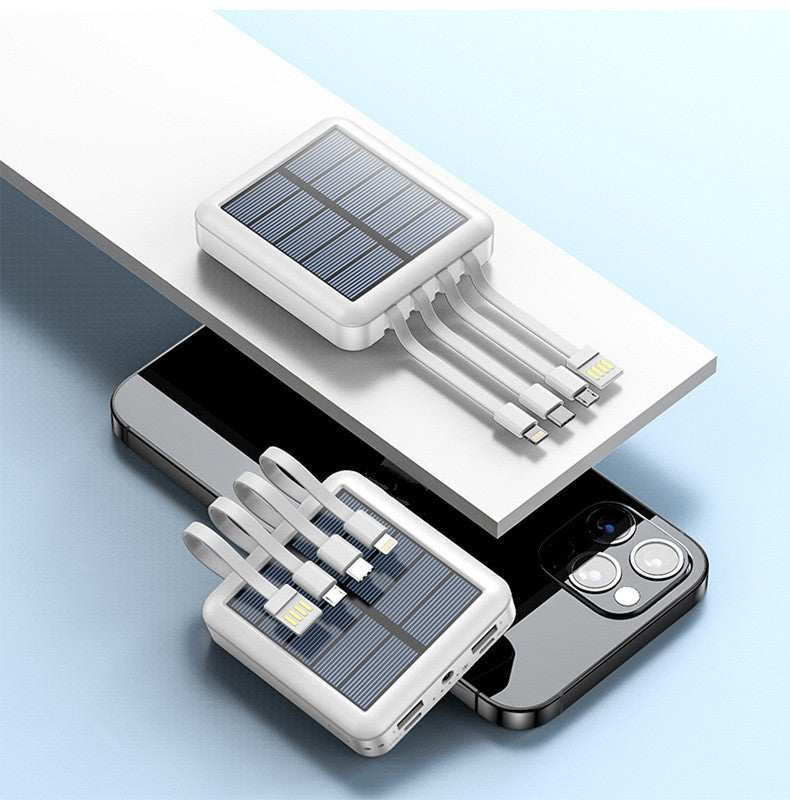 Solar Power Bank with LED Light and Multiple USB Ports for Outdoor Use
