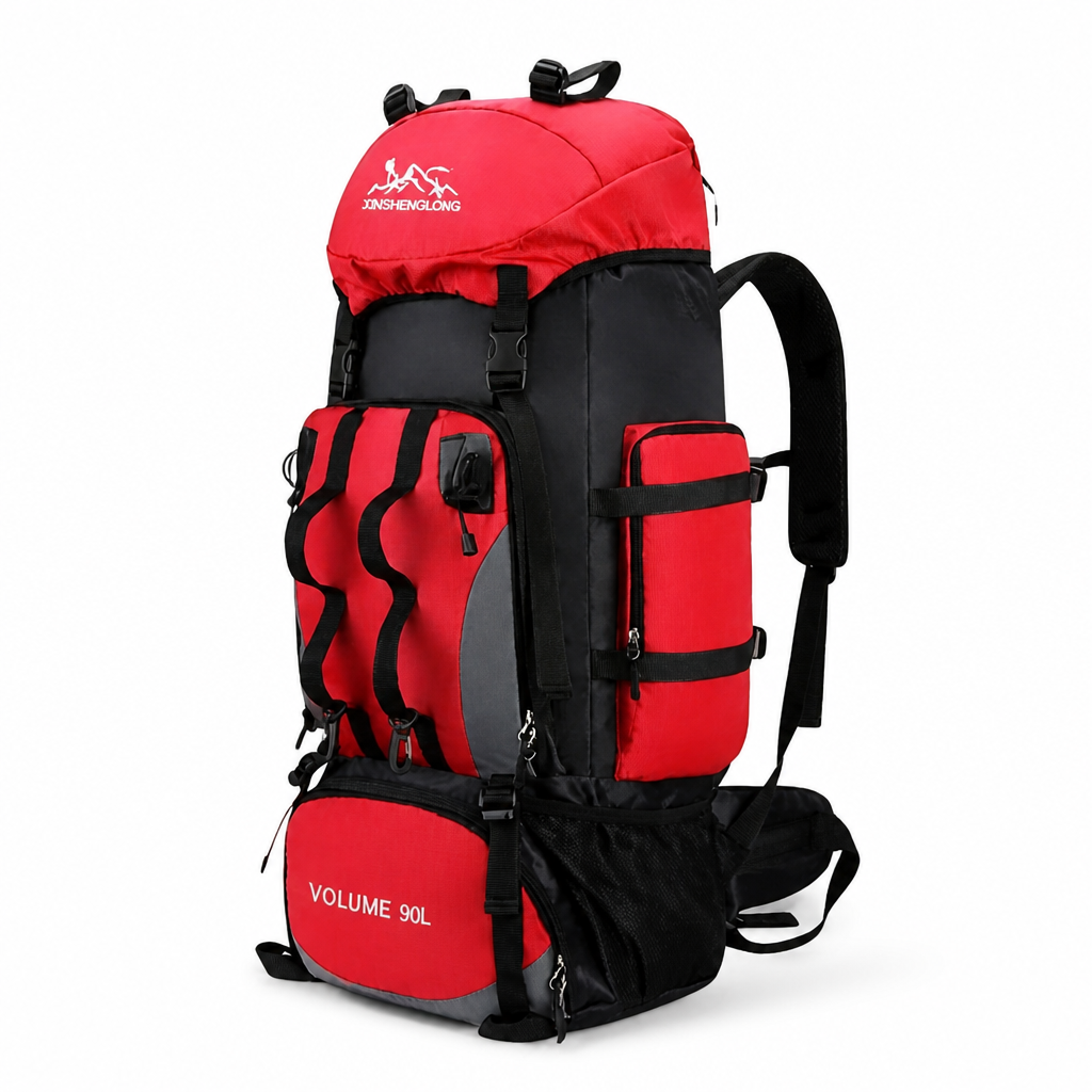 90L Water-Resistant Hiking Backpack (Ergonomic Straps)