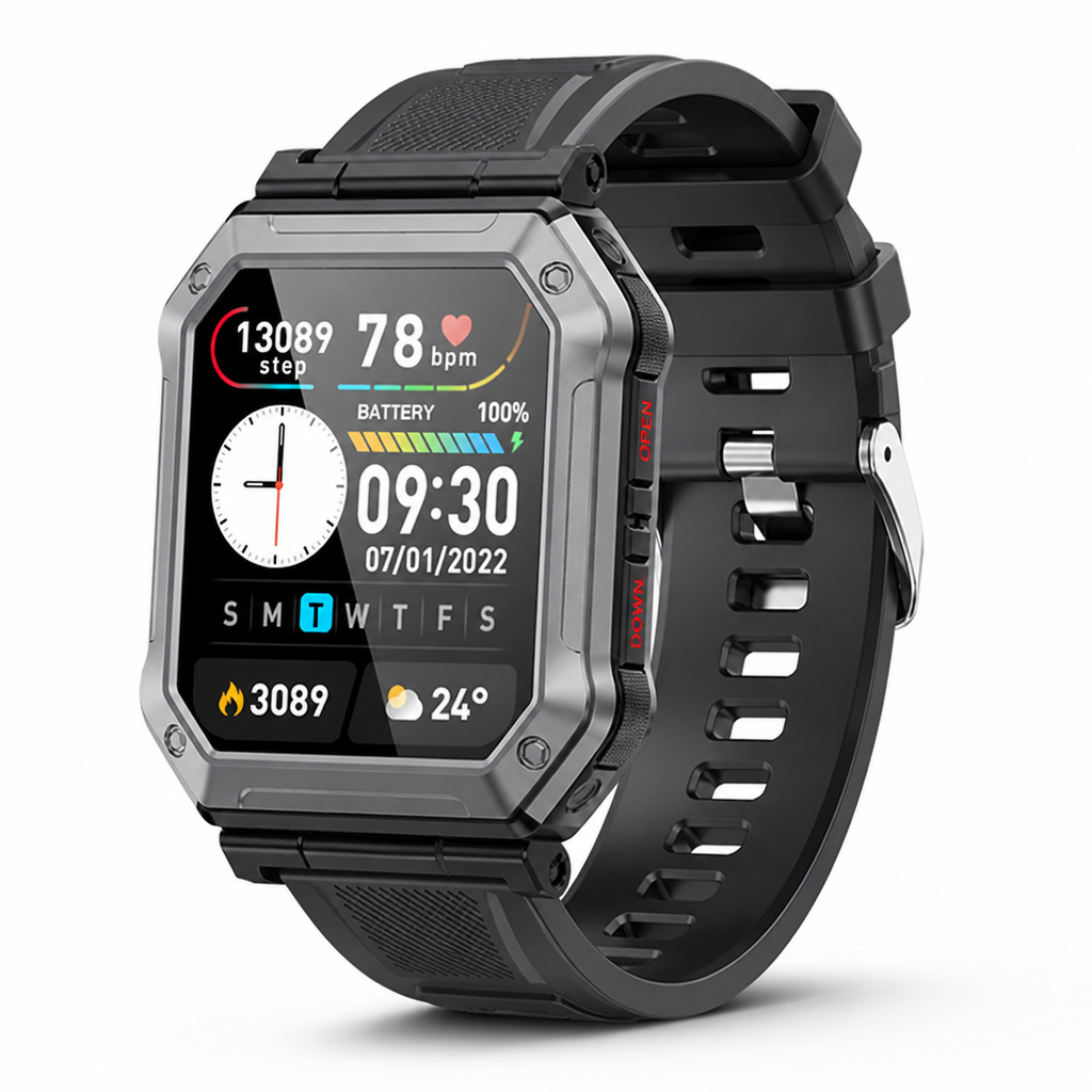 IP68 Waterproof 80-Day Battery Smartwatch (Heart Rate, BP & SpO2)