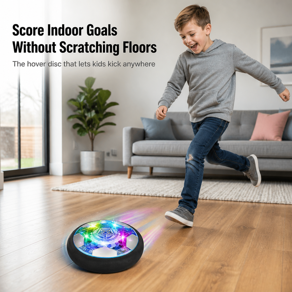 GlideKick™ — Score Indoor Goals Without Marking Floors or Knocking Over Lamps