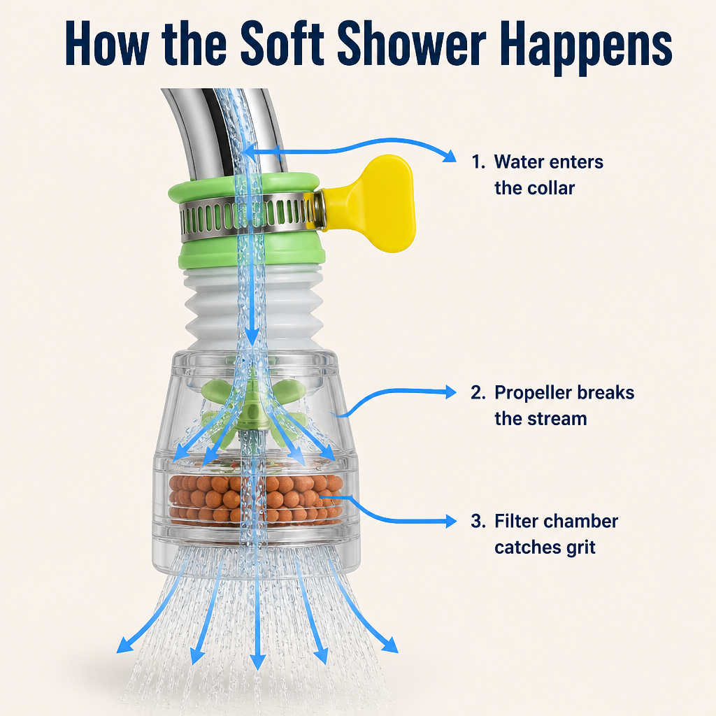 AquaPulse™ — Flex Your Faucet, Smooth the Spray, Stop Countertop Splash