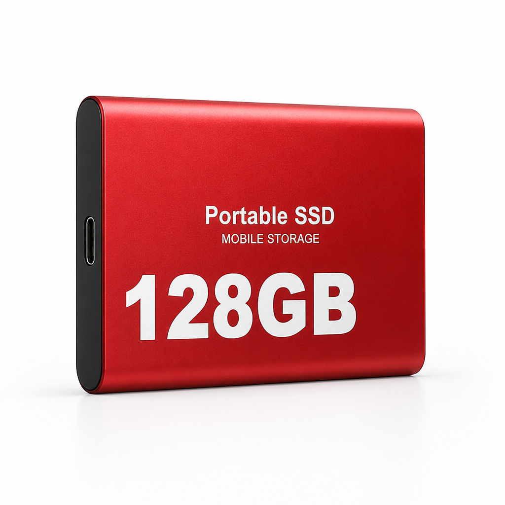 High-Speed USB-C Shockproof Aluminum External SSD (128GB)