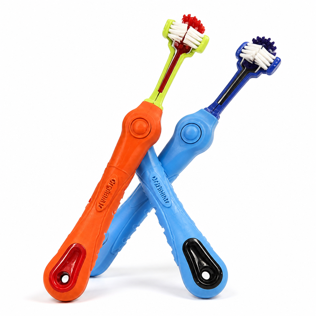 Tri-Sided Tartar-Control Pet Toothbrush (2-Piece Set)
