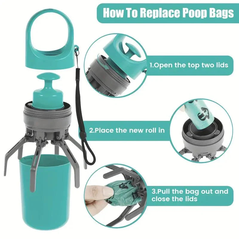 Folding Pooper Scooper with Long Handle – Pet Waste Cleaner Tool
