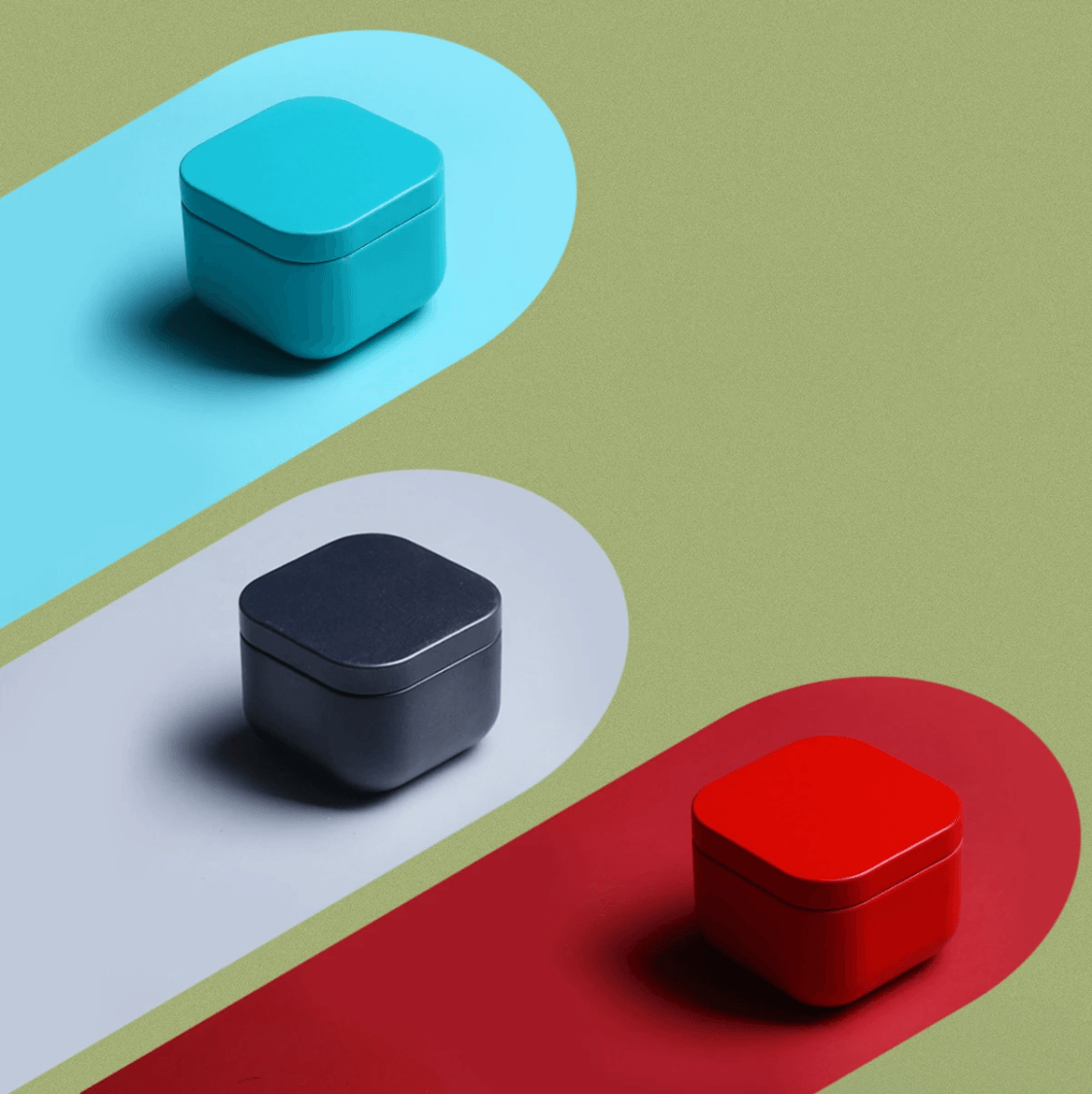 Compact Metal Container for Storing Tea, Sweets, and Medications