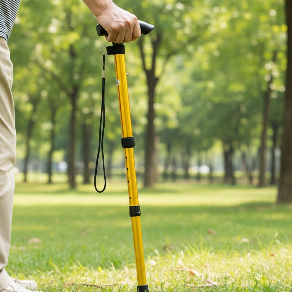 Lightweight Aluminum Walking Cane with Adjustable Height and Ergonomic Grip