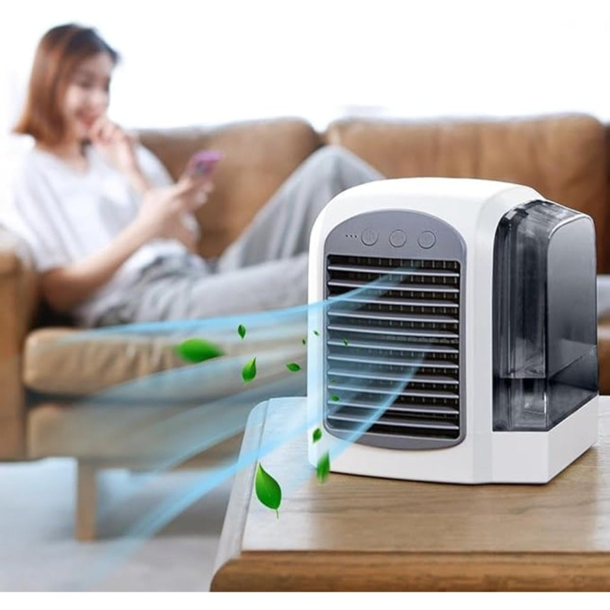 Portable Rechargeable Evaporative Air Cooler – Personal Water Fan with 3 Settings