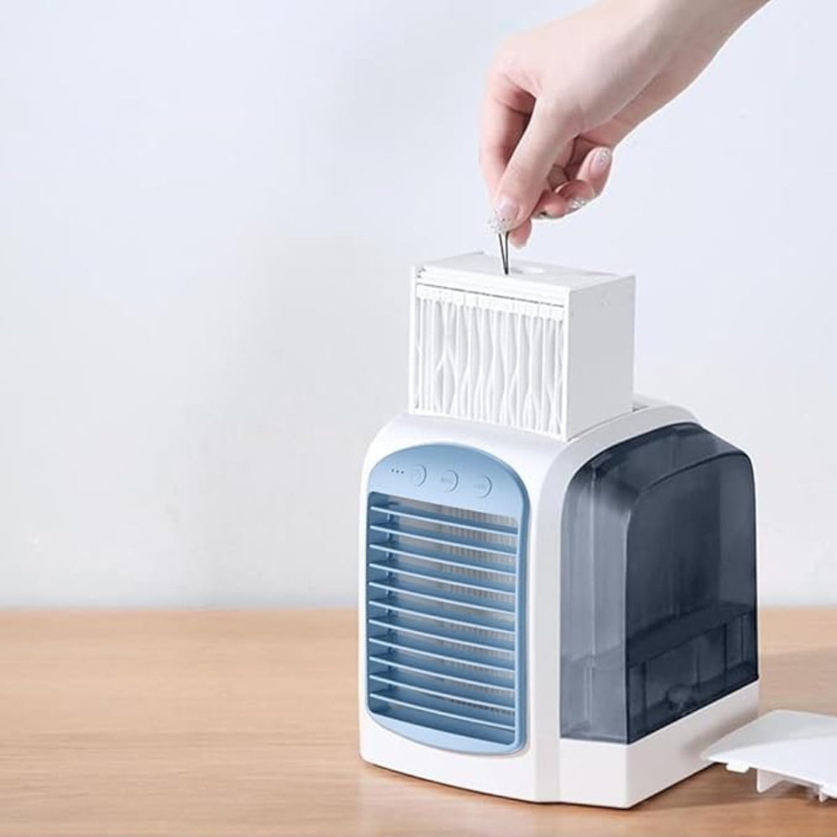 Portable Rechargeable Evaporative Air Cooler – Personal Water Fan with 3 Settings