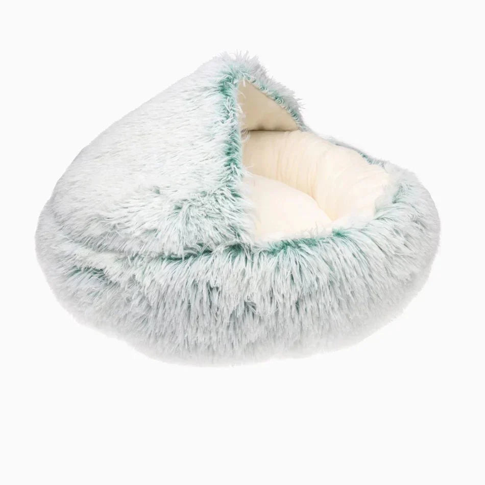 Round Donut Nest Bed for Dogs and Cats - Washable and Anxiety-Relieving