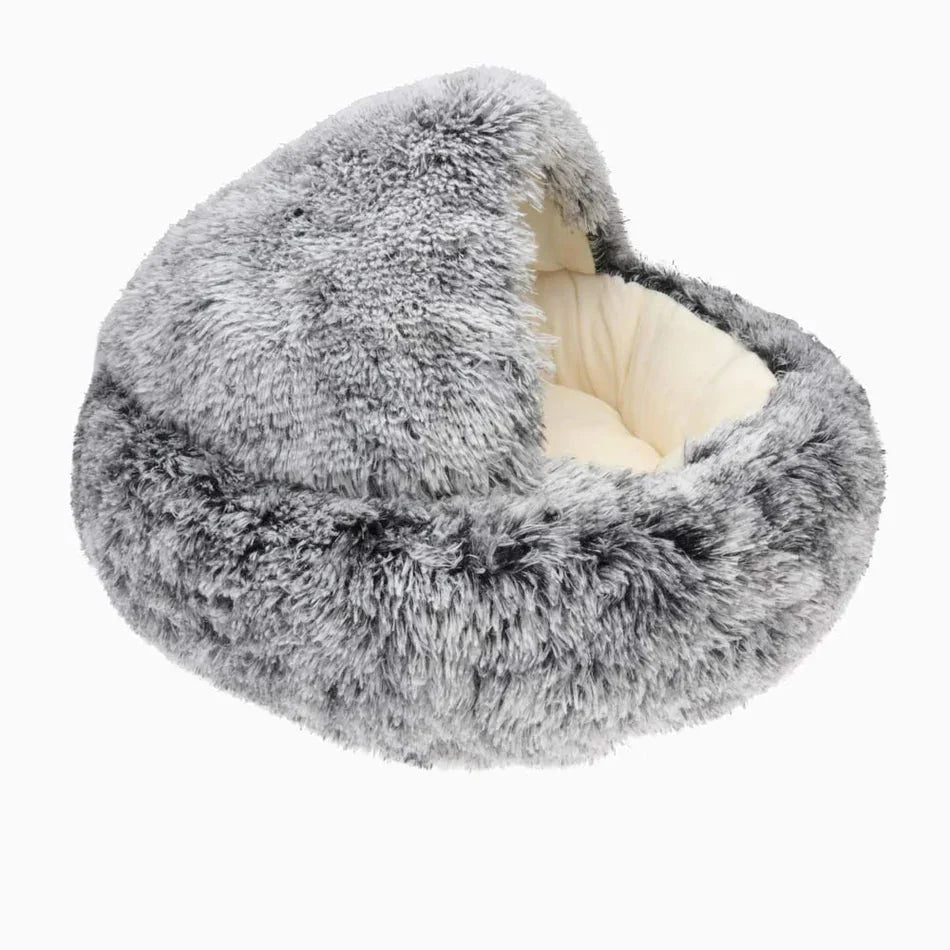 Round Donut Nest Bed for Dogs and Cats - Washable and Anxiety-Relieving