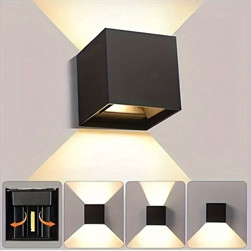 Square Outdoor Wall Light - Vertical and Horizontal Design