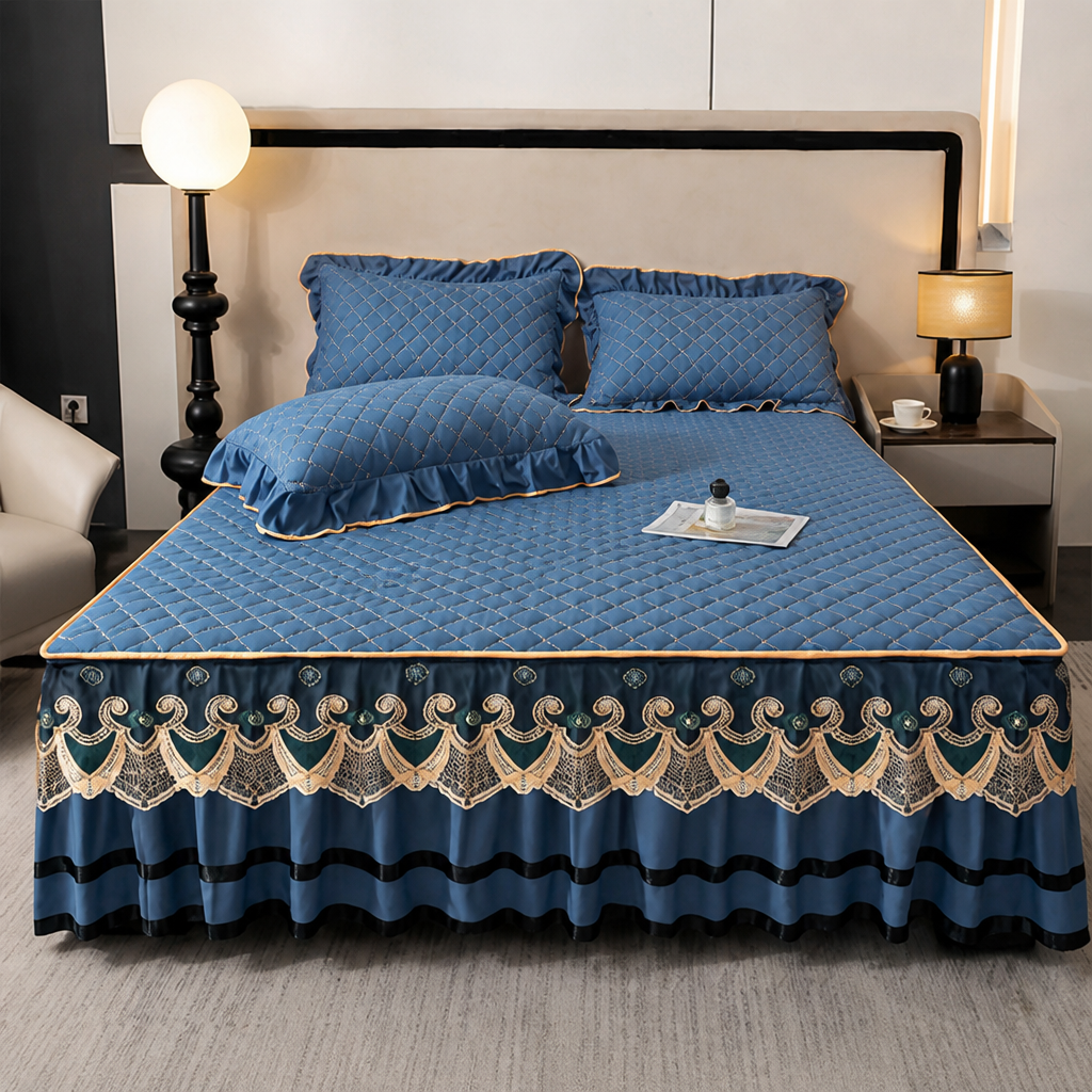 LuxeRuffle™ — Transform Your Bed into a Cloud of Cozy Elegance That Never Slips or Slides