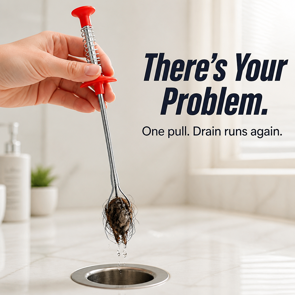 DrainMaster™ — Extract the Gnarliest Hair Clogs Without Calling a Plumber