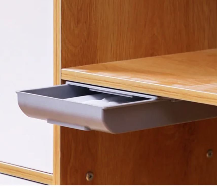 Adhesive-Mounted Concealed Drawer for Desks