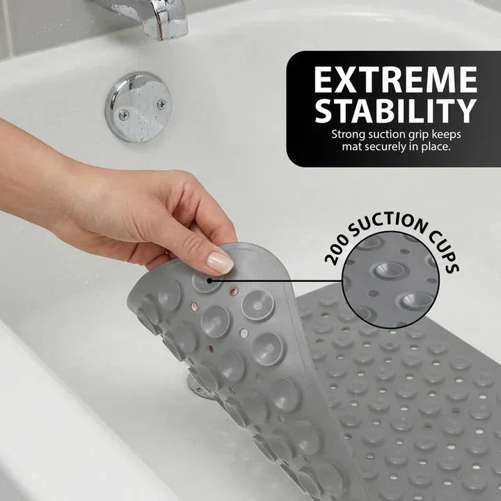 PVC Shower Mat 100 × 40 cm – Non-Slip Design with Suction Cups