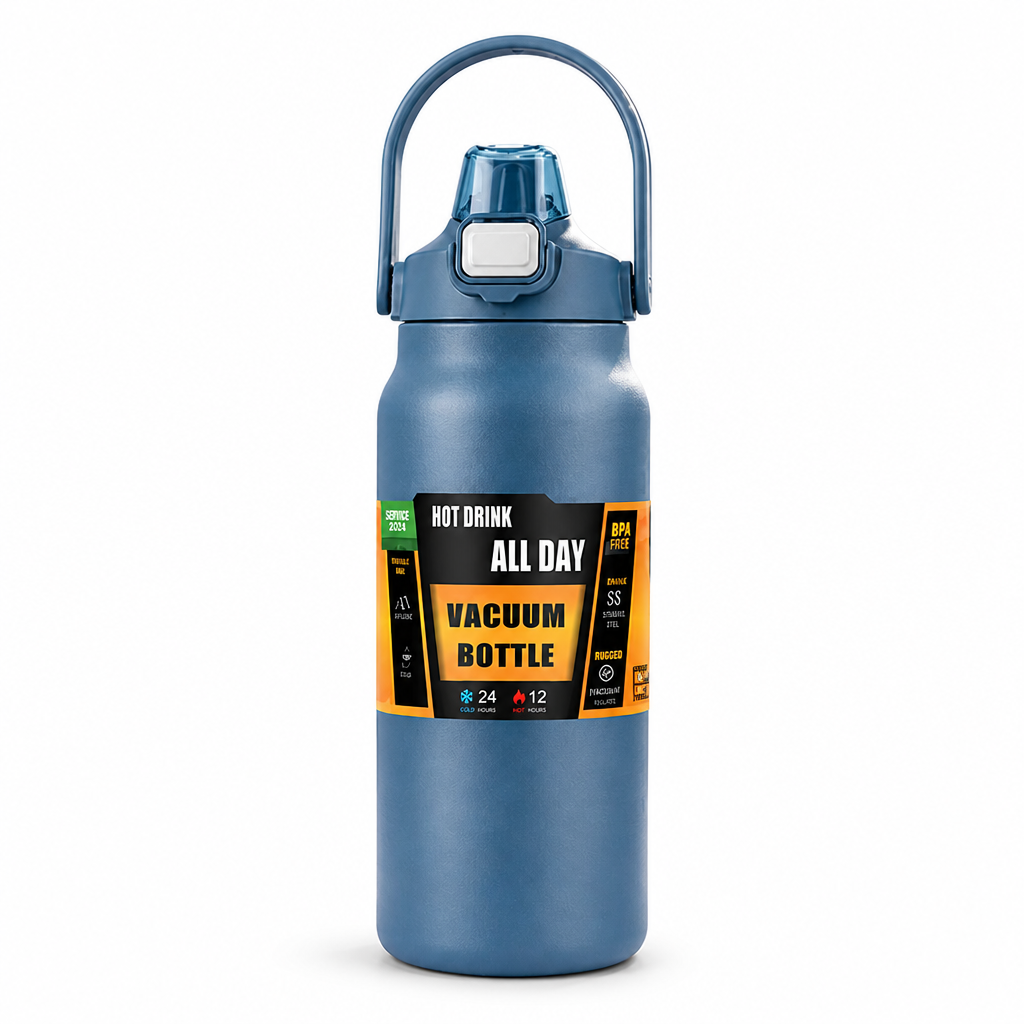 Insulated Stainless Steel Thermos Bottle (Integrated Straw)