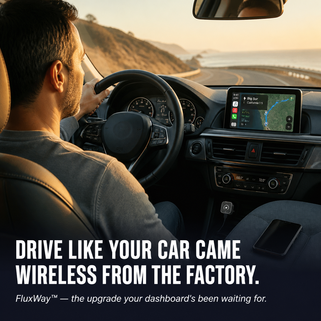 FluxWay™ — Ditch the Cable and Auto-Link Wireless CarPlay & Android Auto