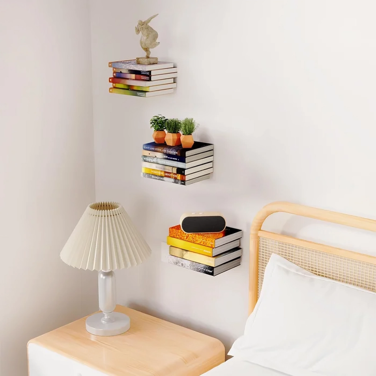 Floating Bookshelf – Wall-Mounted Design for Invisible Storage