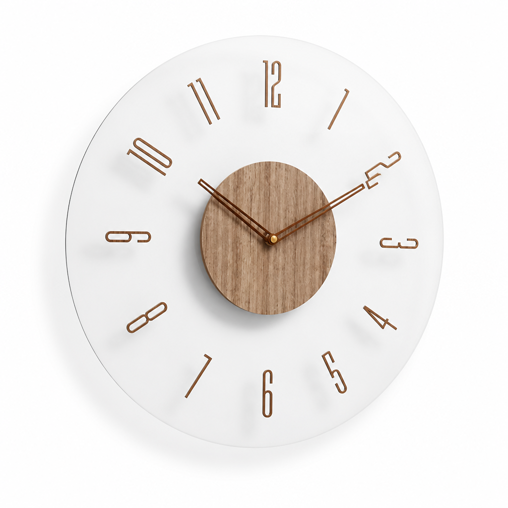 Minimalist Solid Wood Silent Quartz Wall Clock