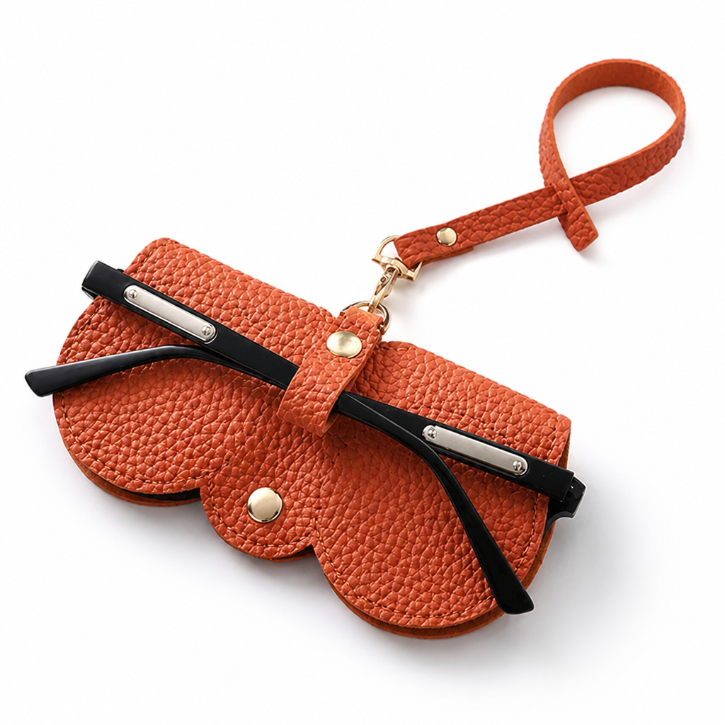 Durable PU Leather Soft-Lined Sunglasses Case (Snap Closure)