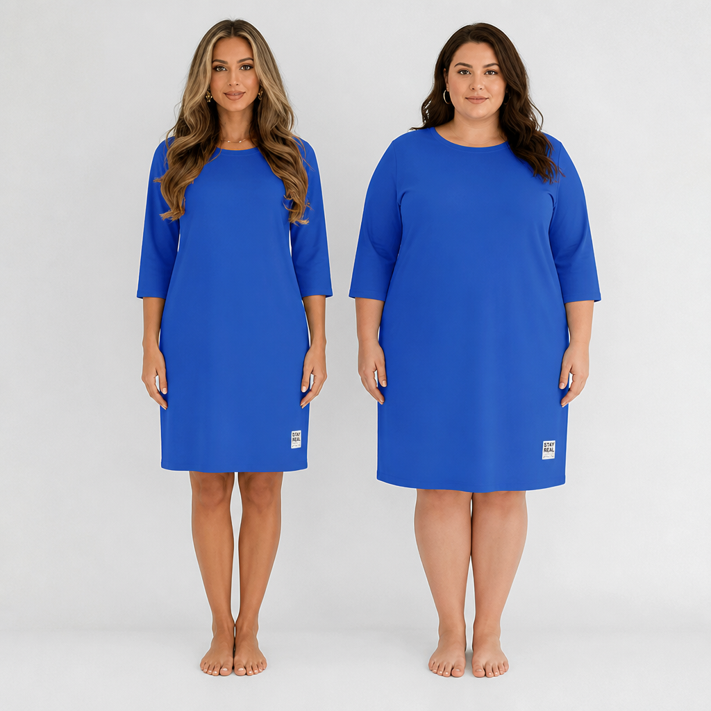 VelaFlow™ – Relaxed Crew-Neck Pocket Dress in Breathable Soft-Touch Fabric