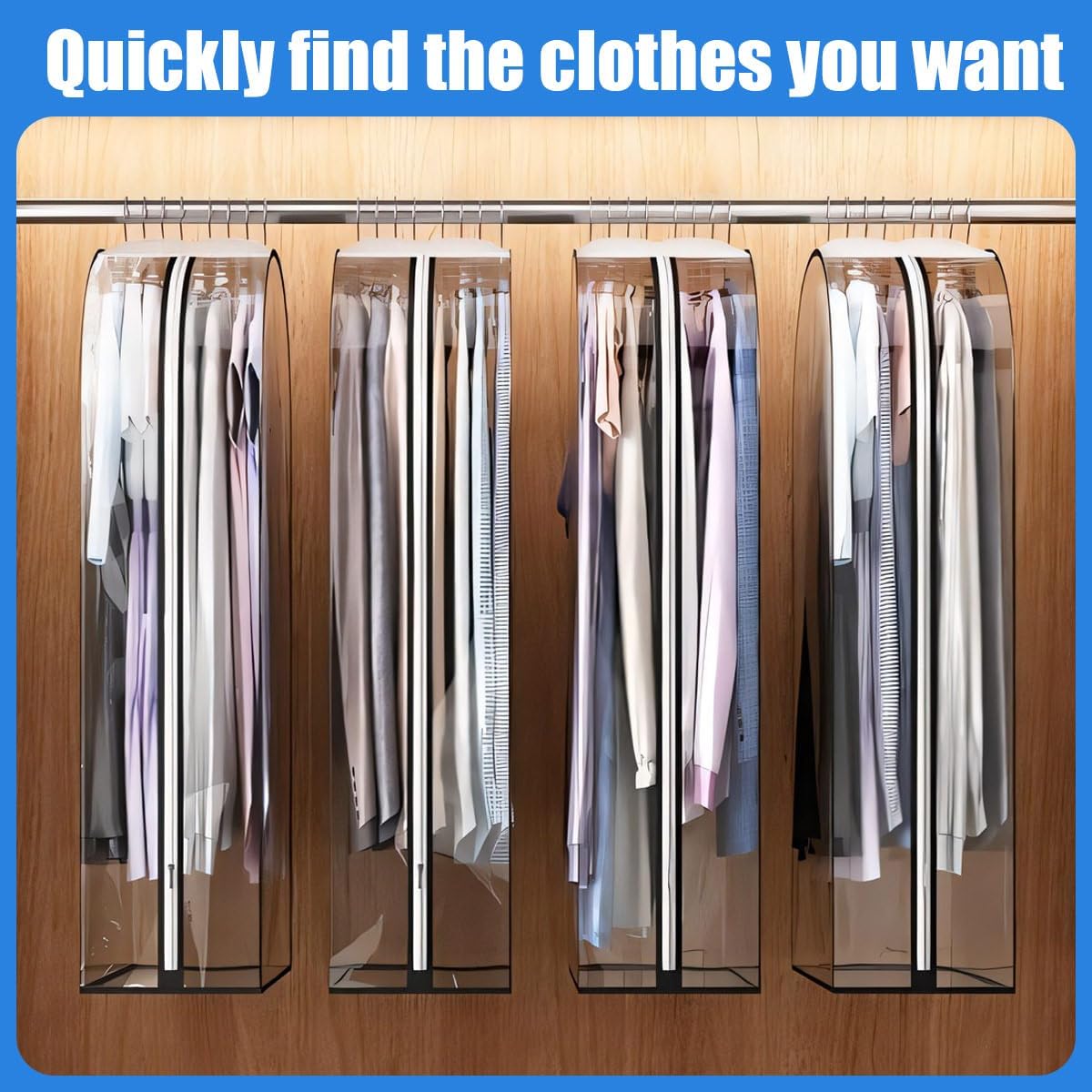 Gusseted Clear Garment Storage Bags – Zippered Covers for Suits, Coats & Dresses