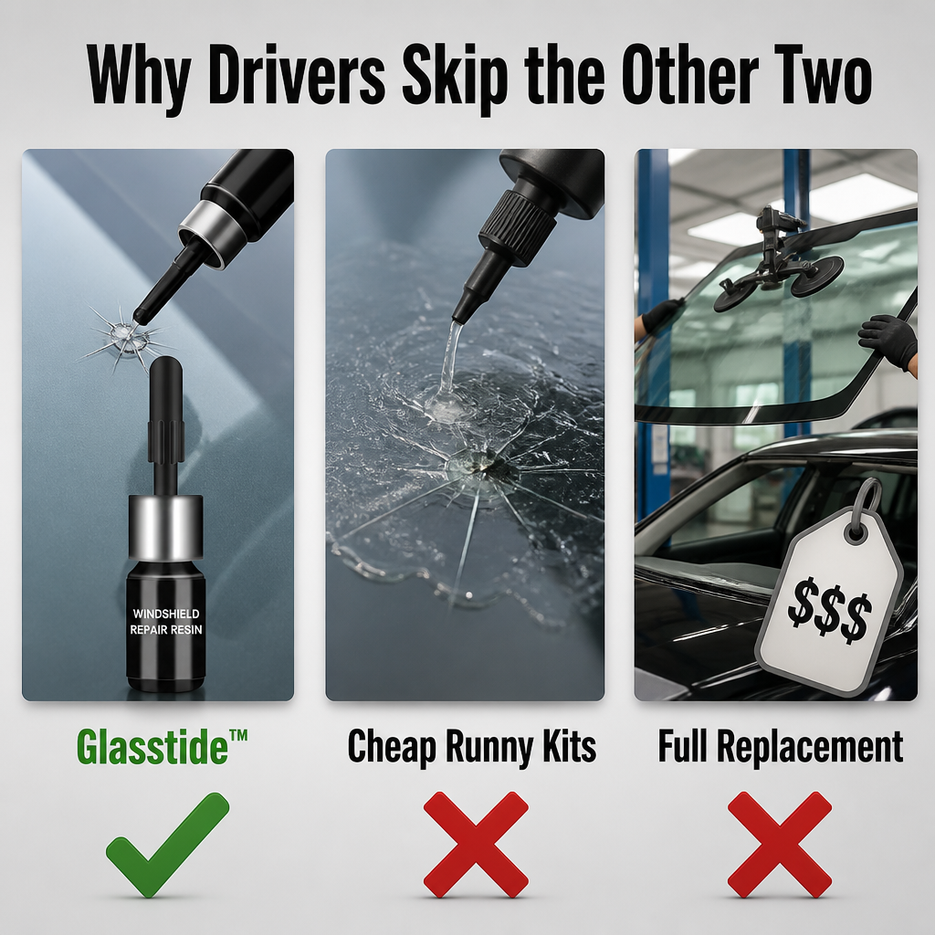 Glasstide™ — Seal That Windshield Chip Before It Spreads Across Your Whole View | DIY Resin Kit