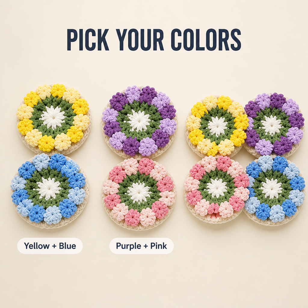 LumaFleur™ — Crochet Cozy Floral Coasters Even If You've Never Picked Up a Hook