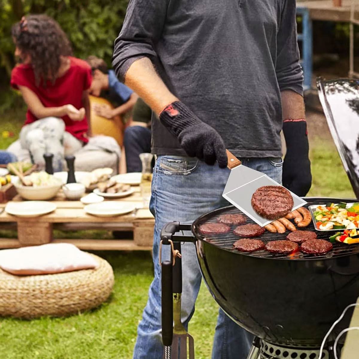 Ergonomic BBQ Turner Made of Sturdy Steel