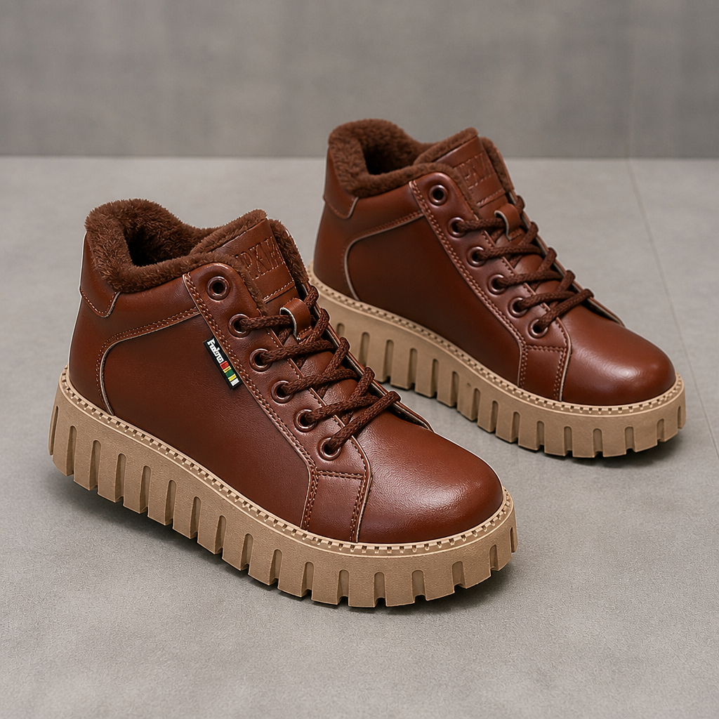 VeroStride™ – Cushioned Platform Lace-Up Ankle Boots with Non-Slip Grip Sole