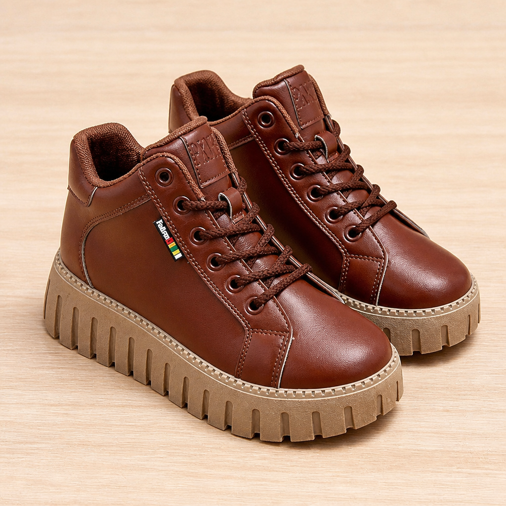 VeroStride™ – Cushioned Platform Lace-Up Ankle Boots with Non-Slip Grip Sole