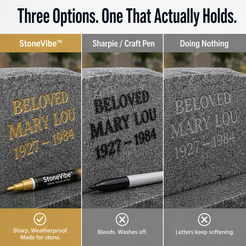 StoneVibe™ — Restore Weatherproof Sharpness to Faded Memorial Names