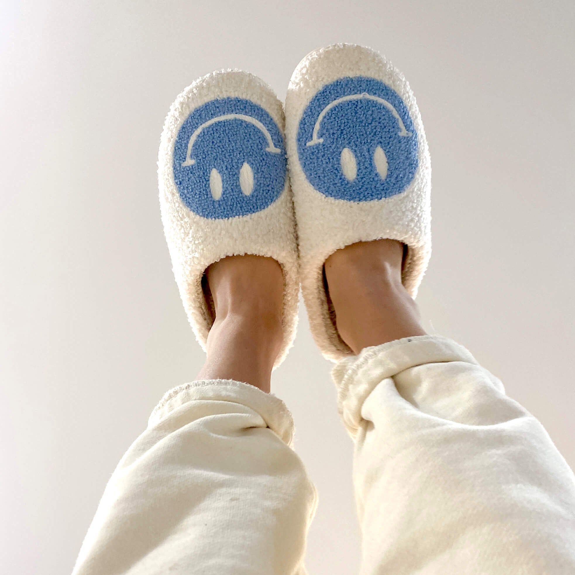 Cozy Smiley-Embellished Slippers