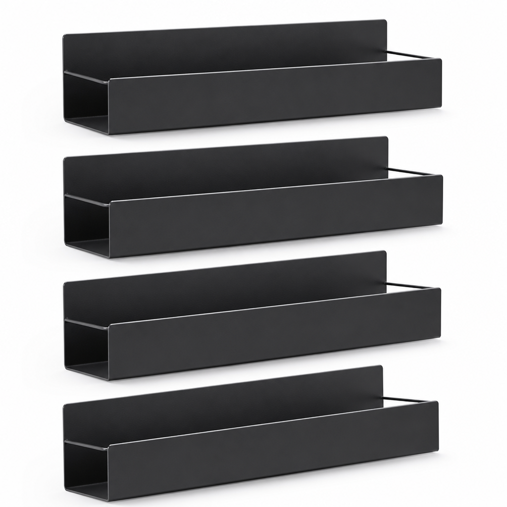 Space-Saving Magnetic Powder-Coated Spice Rack Set (Set of 4)