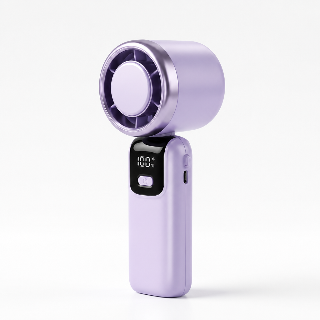 Integrated Cooling Plate & Adjustable-Speed Handheld Fan (Foldable)