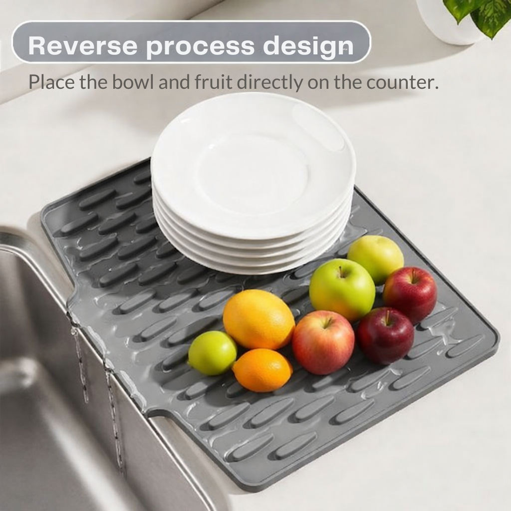 Drip Drying Mat | Dries Faster Without Puddles | Sloped, Heat Resistant | DrainMat