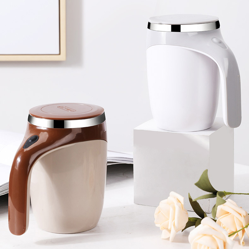 380ml Self-Stirring Travel Mug with USB Mixer – Automatic Coffee & Protein Shaker