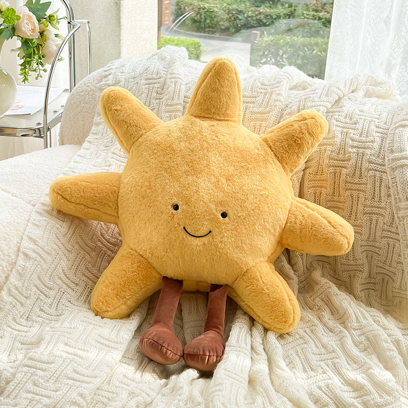Soft Plush Cushion with Sun and Moon Design for Nursery and Bedroom