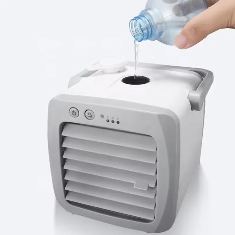 Compact 4-in-1 Air Cooler and Humidifier – USB Mini Fan for Home and Office