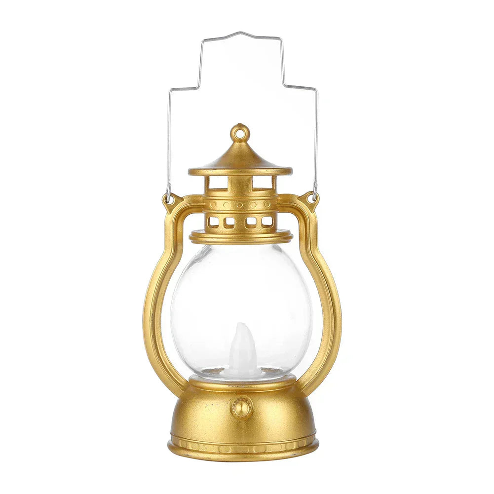 Vintage-Style Solar Lantern Featuring Flickering LED Illumination