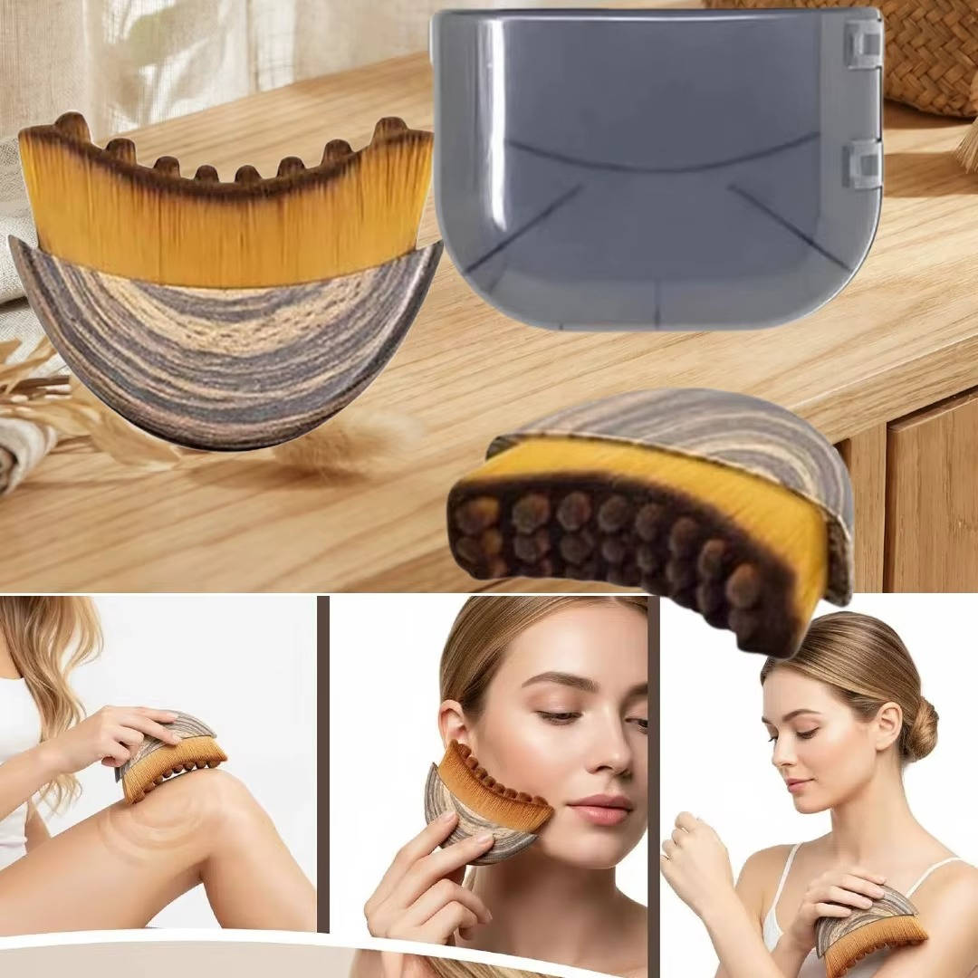 Soft Bristle Contour Brush for Facial Massage and Skin Care