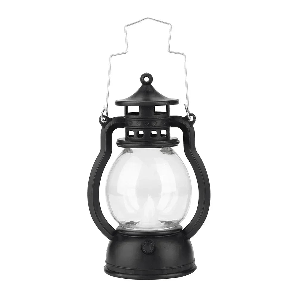 Vintage-Style Solar Lantern Featuring Flickering LED Illumination
