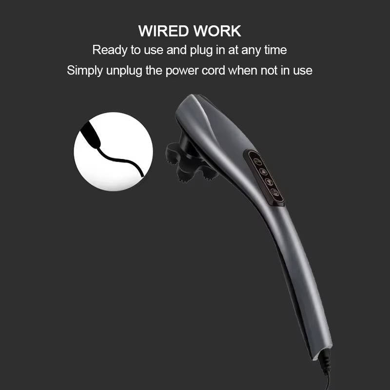 Corded Handheld Body Massager with 6 Attachments and Comfortable Grip