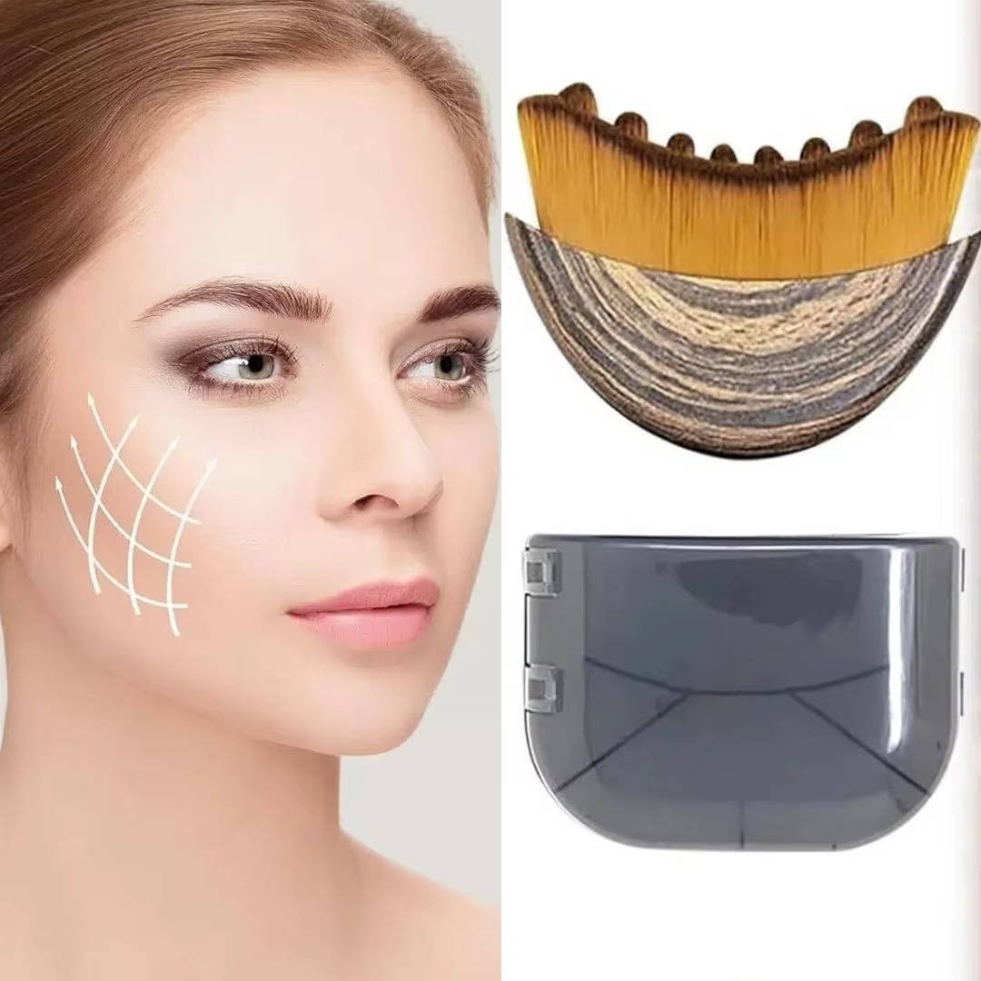 Soft Bristle Contour Brush for Facial Massage and Skin Care