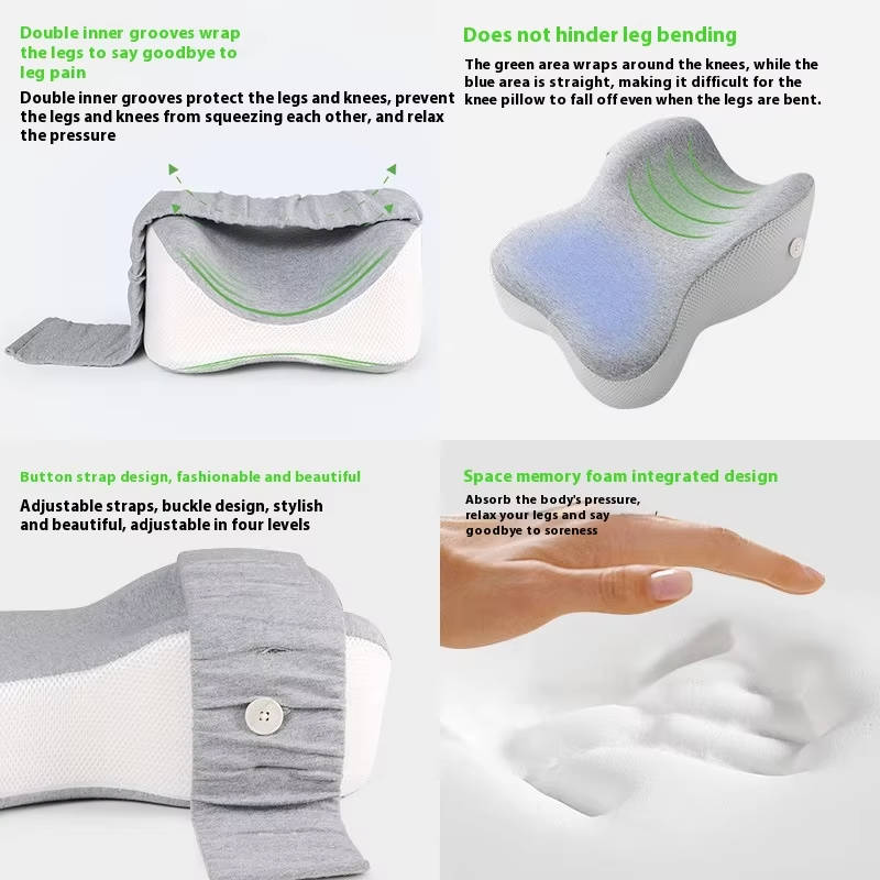 Memory Foam Knee and Side Sleep Comfort Pillow with Adjustable Support